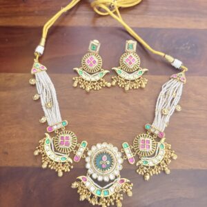 Maharani Kundan & Multi-Strand Pearl Necklace Set