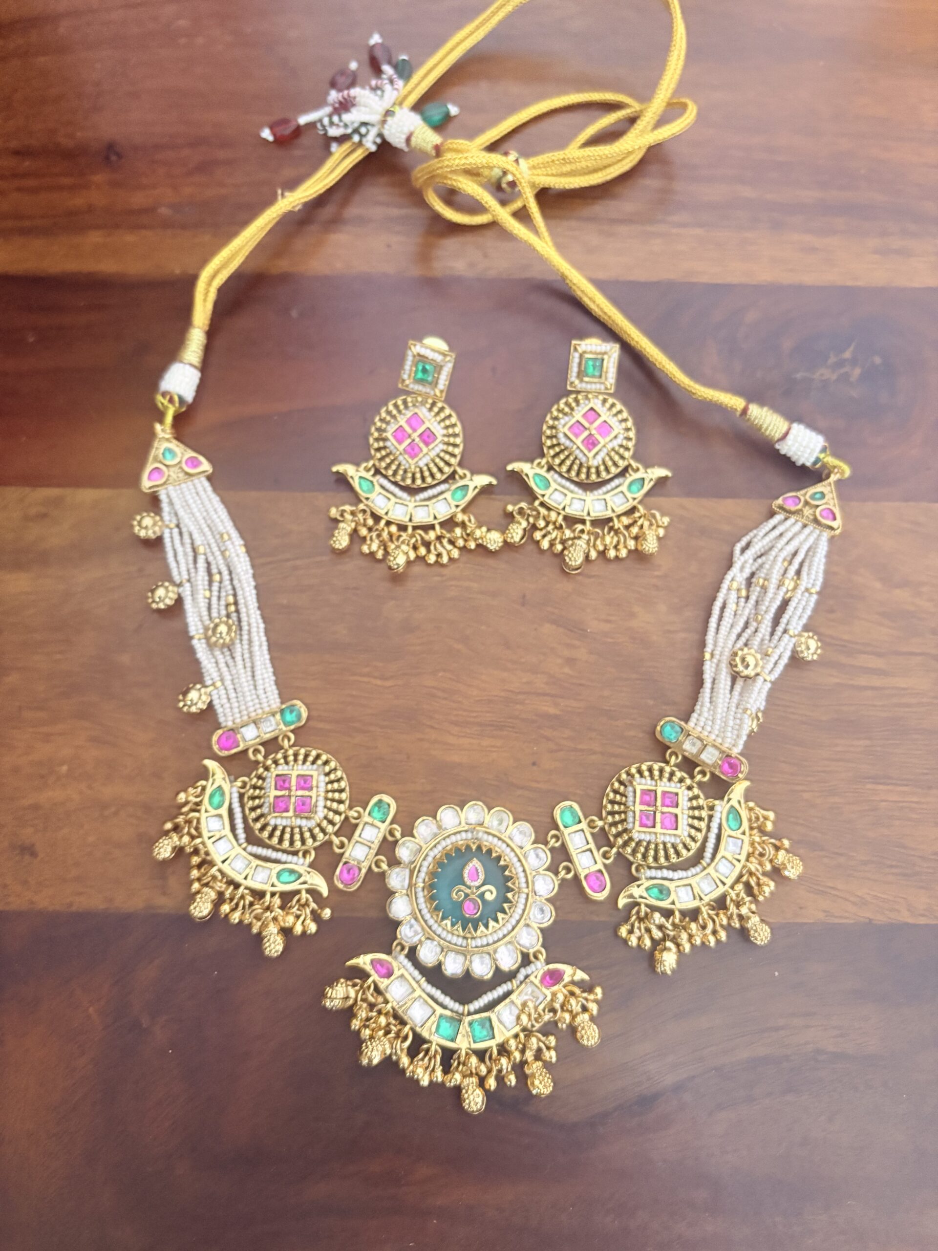 Maharani Kundan & Multi-Strand Pearl Necklace Set