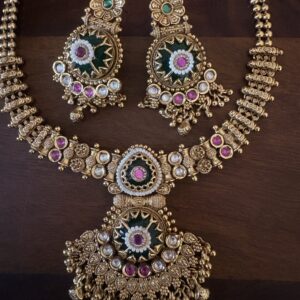 Vedic Heritage Meenakari & Kundan Statement Set