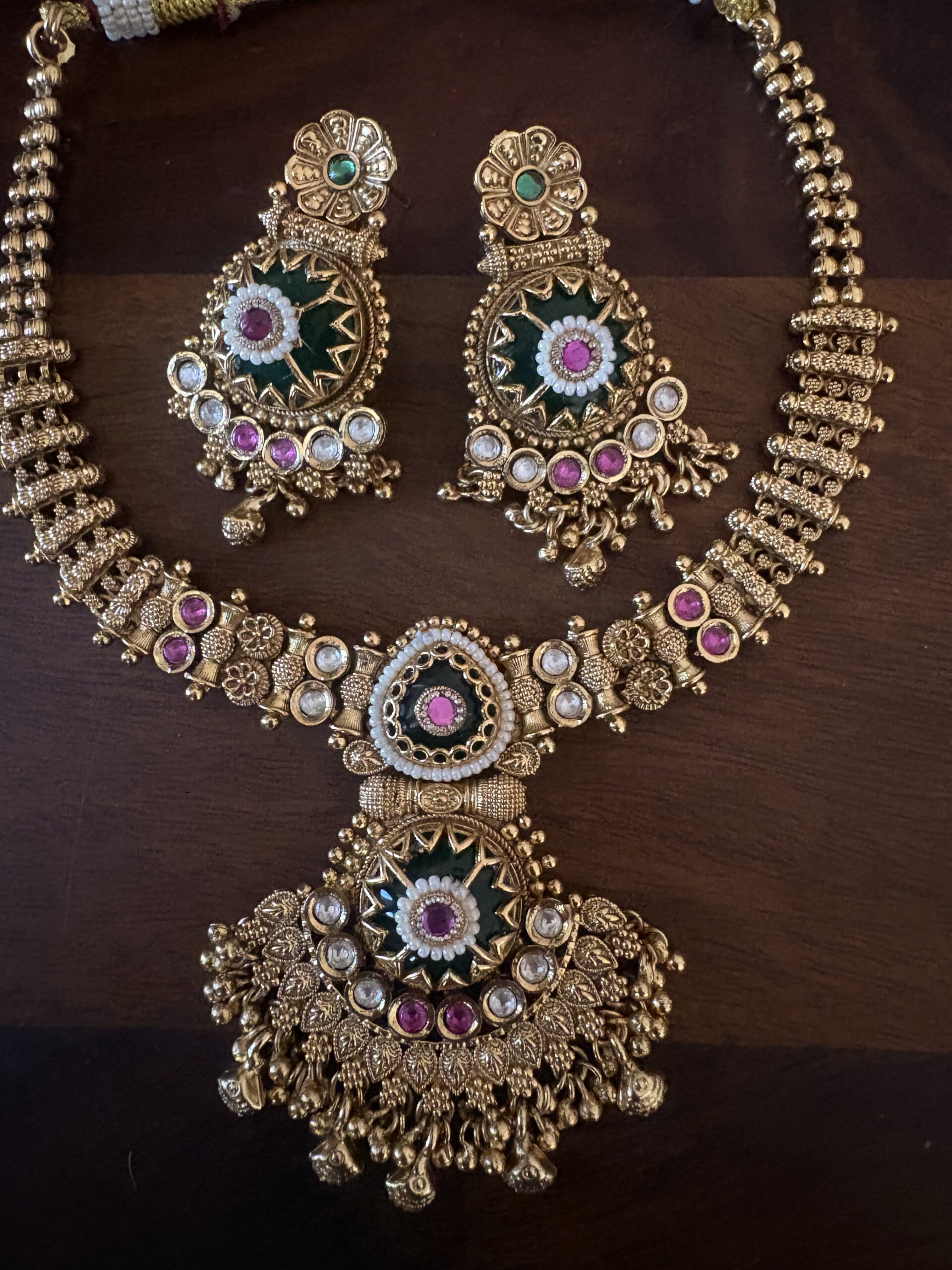 Vedic Heritage Meenakari & Kundan Statement Set