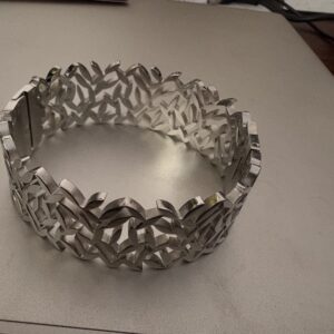 Aria Geometric Cutout Silver Statement Cuff