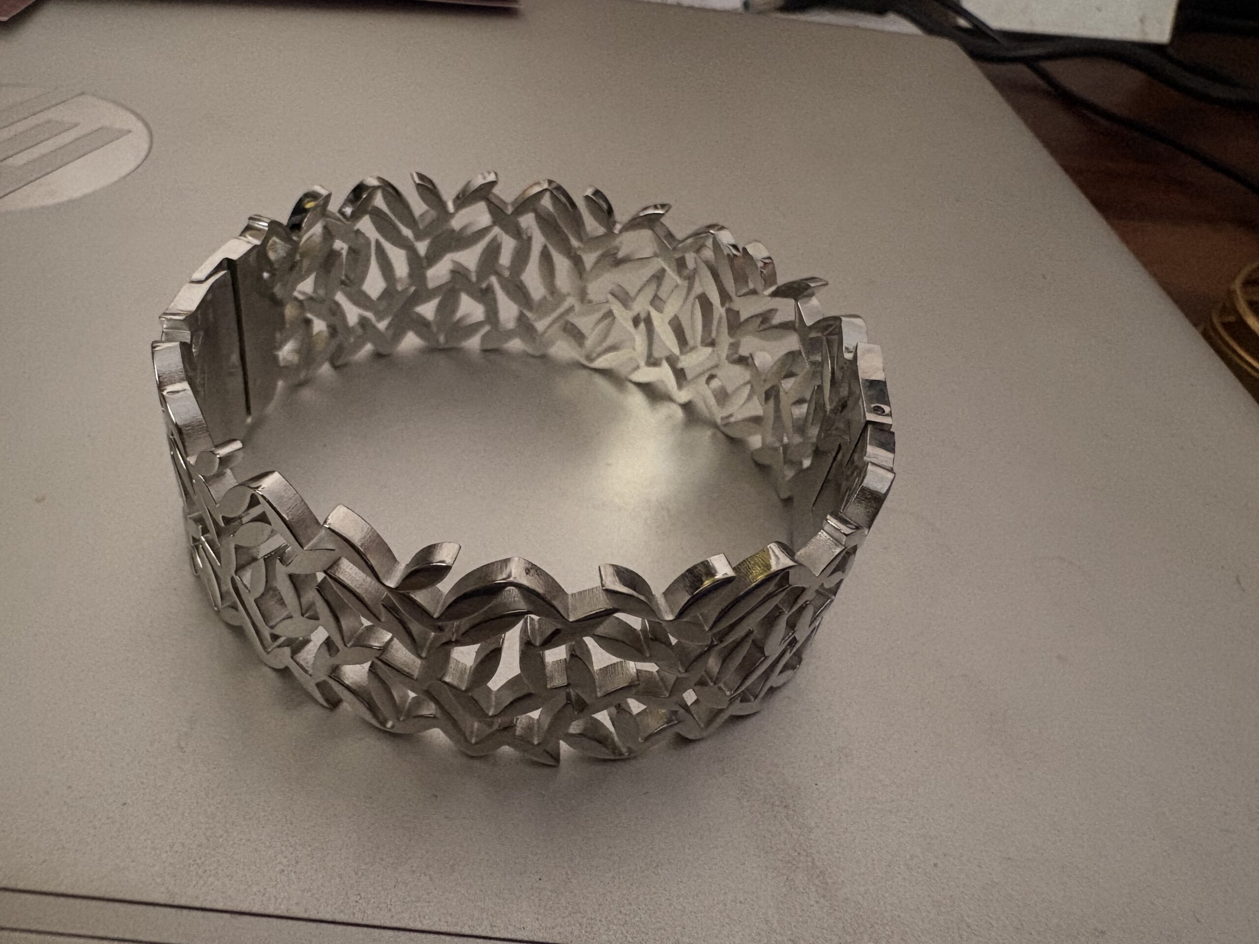 Aria Geometric Cutout Silver Statement Cuff