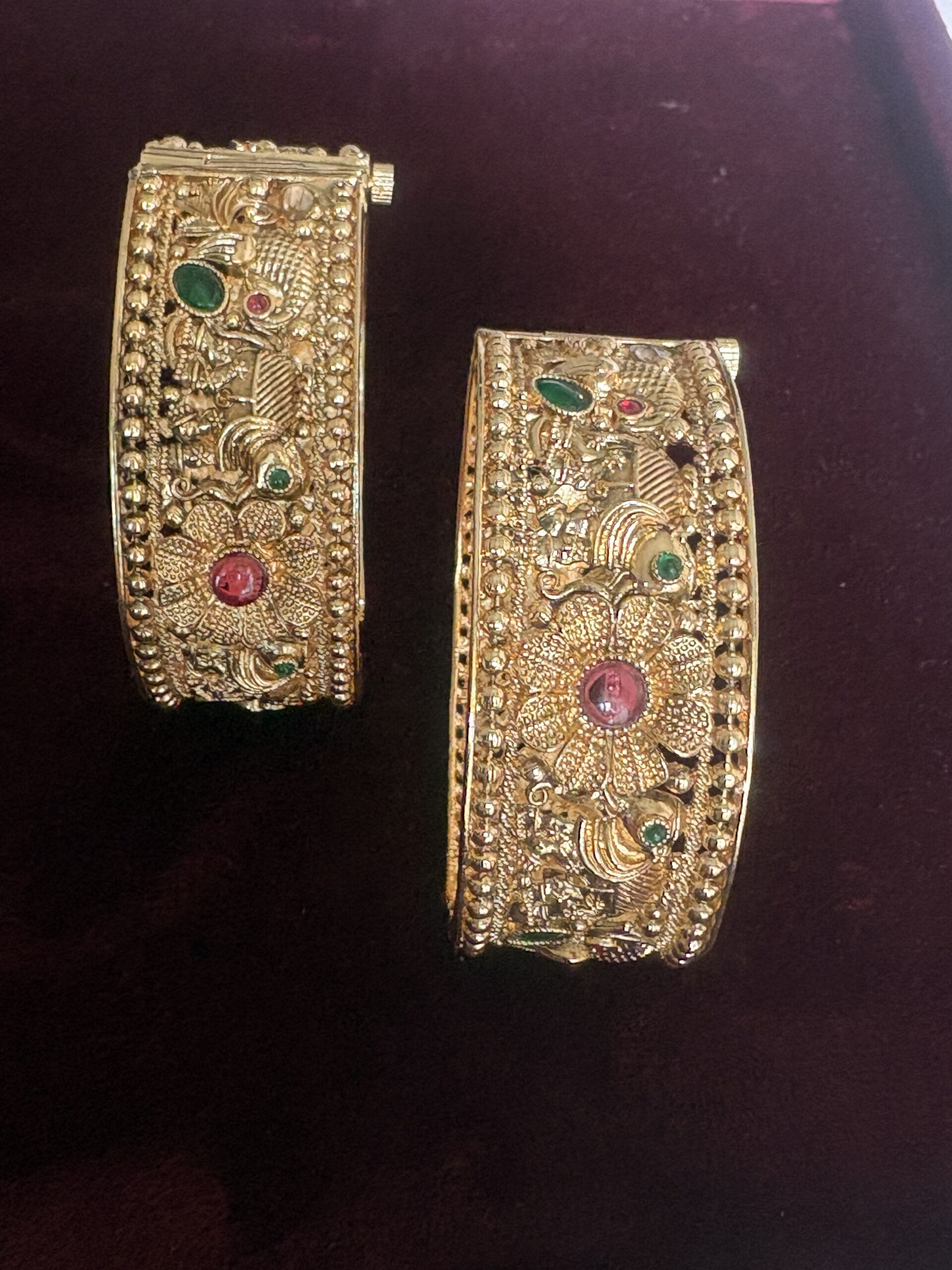 Intricate Nakshi-style floral filigree work